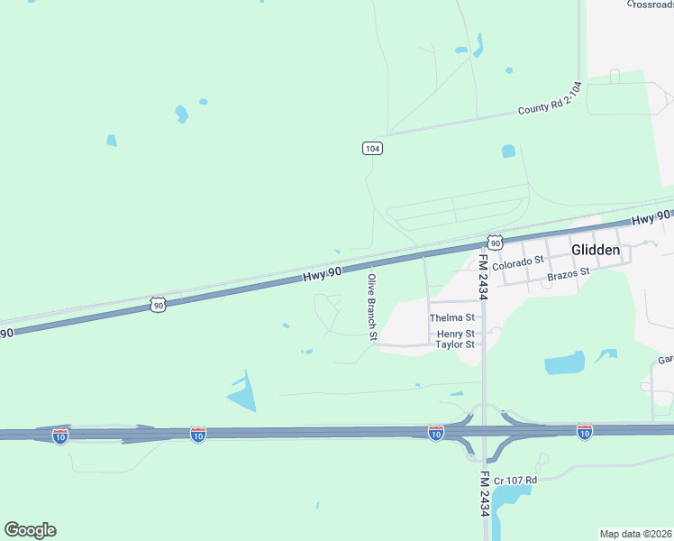 map of restaurants, bars, coffee shops, grocery stores, and more near 3564 U.S. 90 in Glidden