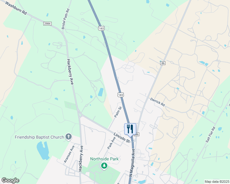 map of restaurants, bars, coffee shops, grocery stores, and more near 1115 North Magnolia Avenue in Luling
