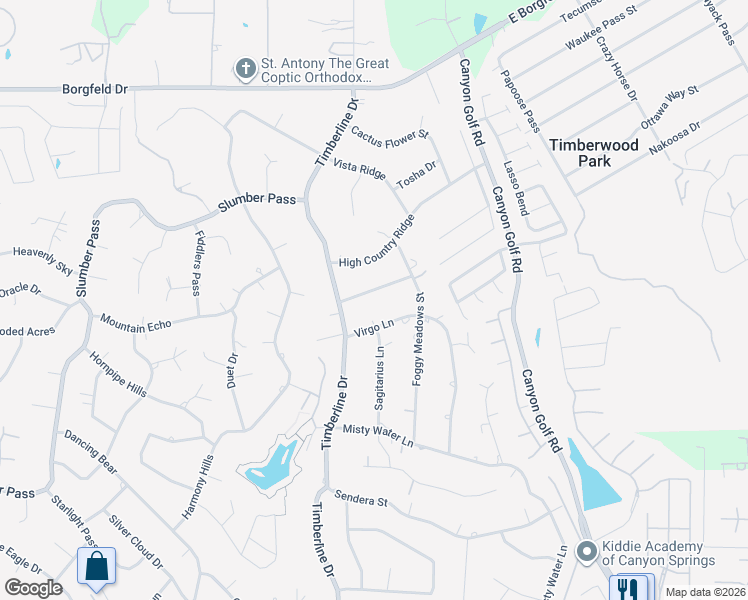 map of restaurants, bars, coffee shops, grocery stores, and more near 504 Fossel Pass Street in San Antonio