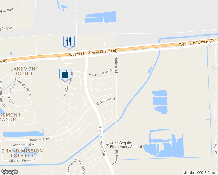 map of restaurants, bars, coffee shops, grocery stores, and more near 19010 Field Cottage Lane in Richmond