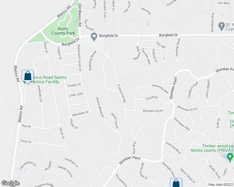 map of restaurants, bars, coffee shops, grocery stores, and more near 810 Enchanted Rock in San Antonio