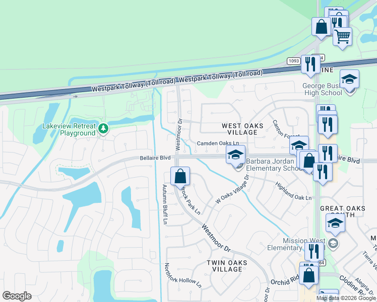 map of restaurants, bars, coffee shops, grocery stores, and more near 7035 Clustering Oak Court in Richmond