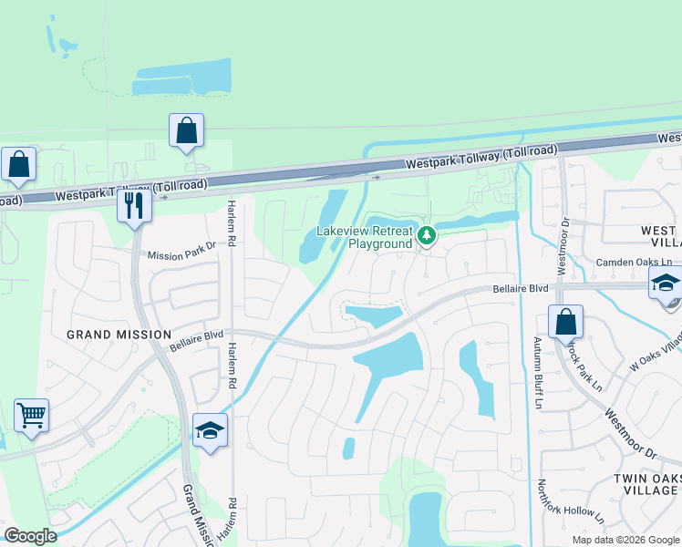 map of restaurants, bars, coffee shops, grocery stores, and more near 7014 Arcadia Meadow Court in Richmond