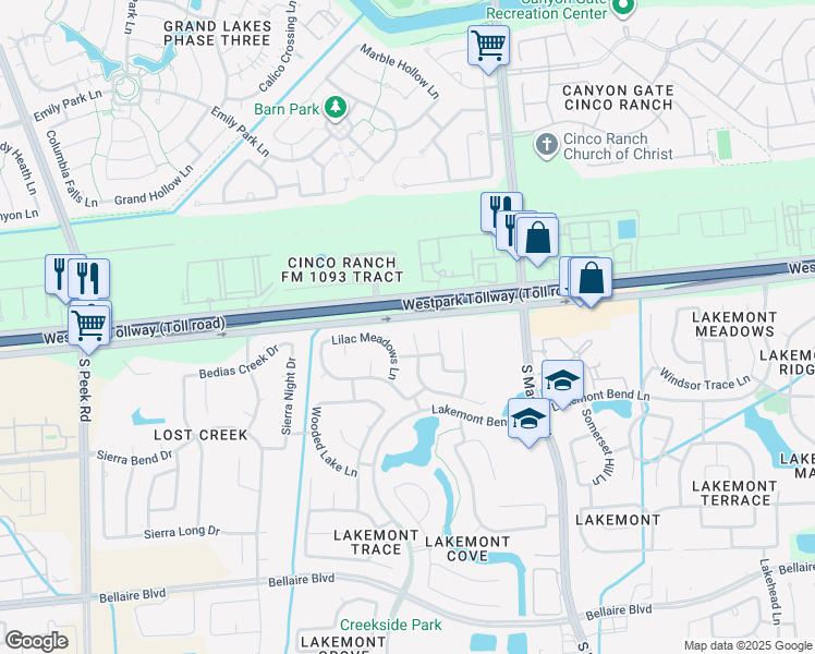 map of restaurants, bars, coffee shops, grocery stores, and more near 21127 Garden Arbor Lane in Richmond