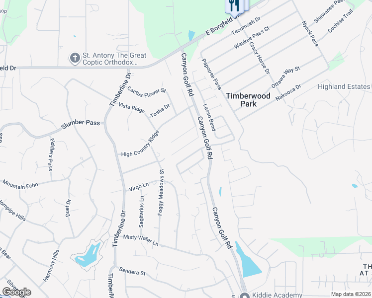 map of restaurants, bars, coffee shops, grocery stores, and more near 723 Silverado Way in San Antonio