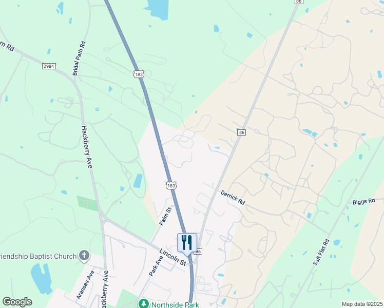 map of restaurants, bars, coffee shops, grocery stores, and more near Unnamed Road in Luling