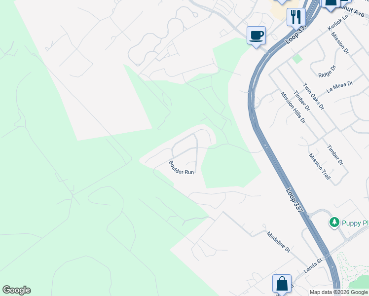 map of restaurants, bars, coffee shops, grocery stores, and more near 1227 Hidden Cave Drive in New Braunfels