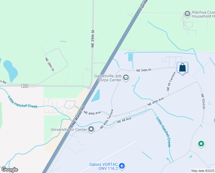 map of restaurants, bars, coffee shops, grocery stores, and more near 4041 Northeast 54th Avenue in Gainesville