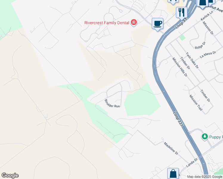 map of restaurants, bars, coffee shops, grocery stores, and more near 1227 Hidden Cave Drive in New Braunfels