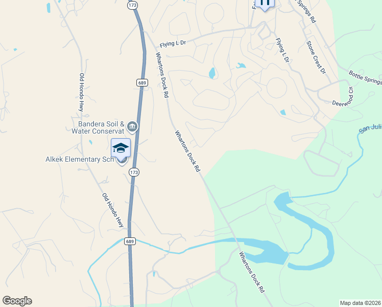 map of restaurants, bars, coffee shops, grocery stores, and more near 777 Whartons Dock Rd in Bandera