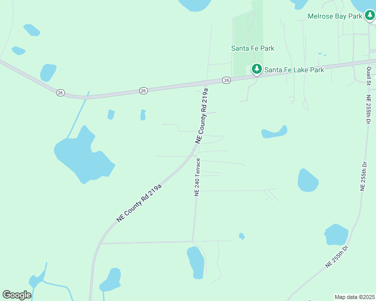 map of restaurants, bars, coffee shops, grocery stores, and more near 5210 Northeast County Road 219a in Melrose