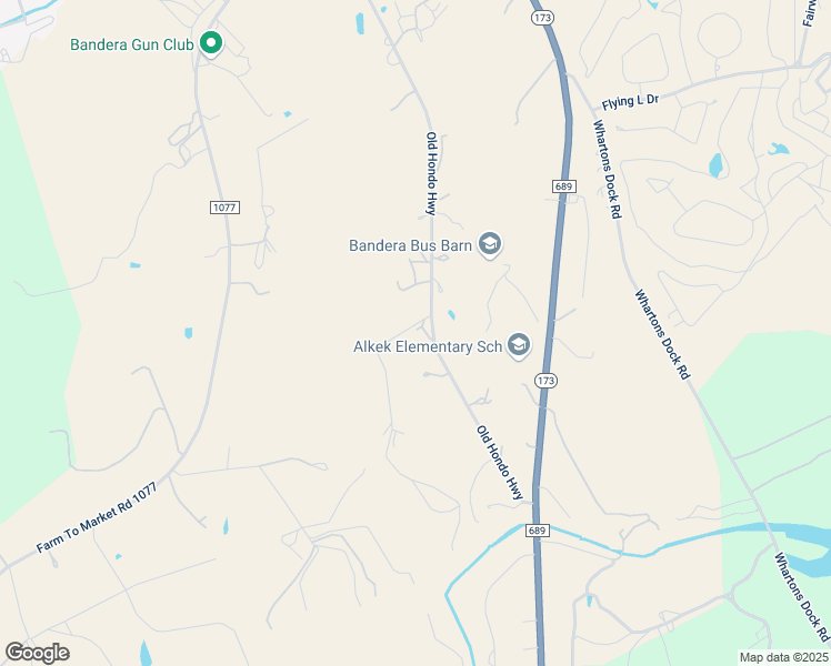 map of restaurants, bars, coffee shops, grocery stores, and more near 1312 Old Hondo Highway in Bandera