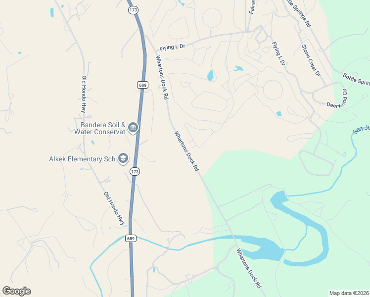 map of restaurants, bars, coffee shops, grocery stores, and more near 777 Whartons Dock Road in Bandera