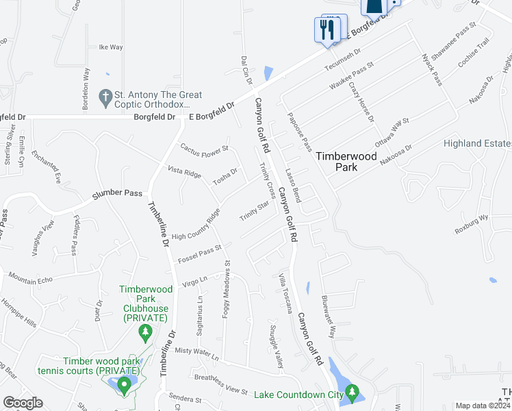 map of restaurants, bars, coffee shops, grocery stores, and more near 735 Trinity Star in San Antonio