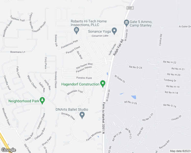 map of restaurants, bars, coffee shops, grocery stores, and more near 7437 Paraiso Point in Boerne
