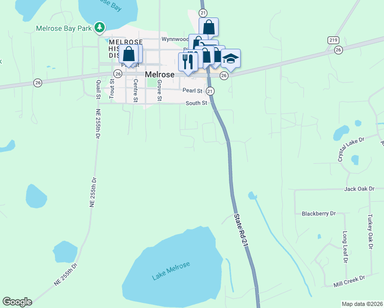 map of restaurants, bars, coffee shops, grocery stores, and more near 136 Eliam Road in Melrose