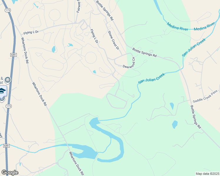 map of restaurants, bars, coffee shops, grocery stores, and more near 462 Tawny Oak Circle in Bandera
