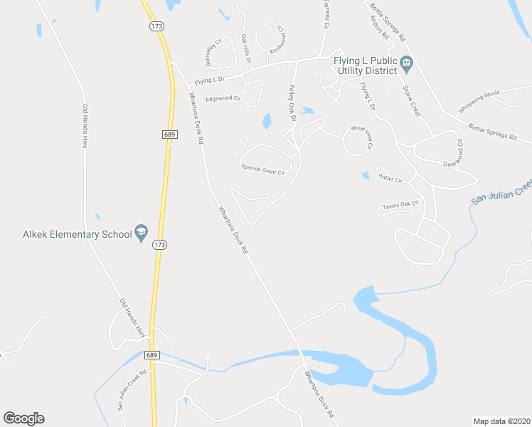 map of restaurants, bars, coffee shops, grocery stores, and more near 1036 Valley Oak Drive in Bandera