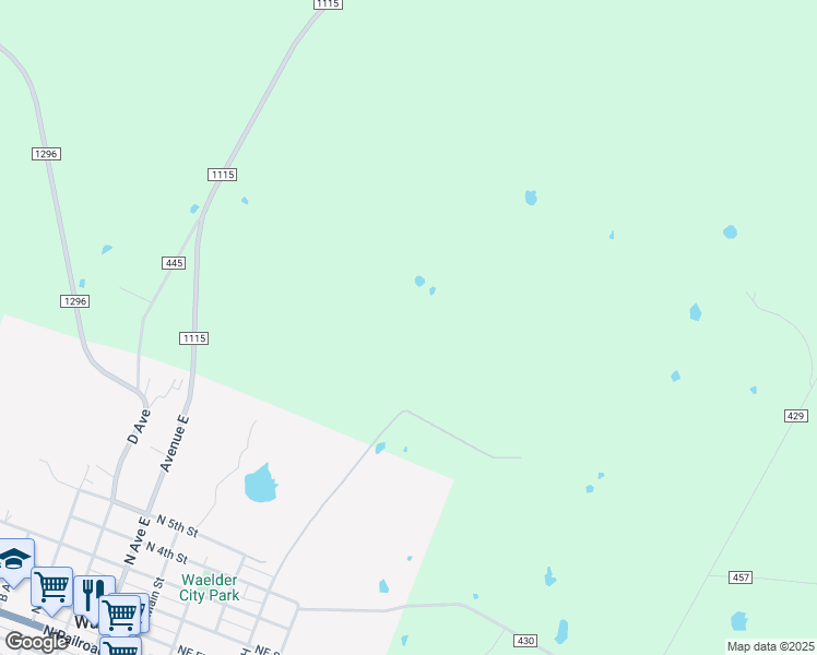 map of restaurants, bars, coffee shops, grocery stores, and more near in Waelder