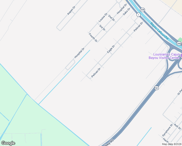 map of restaurants, bars, coffee shops, grocery stores, and more near 515 Eagle Drive in Raceland