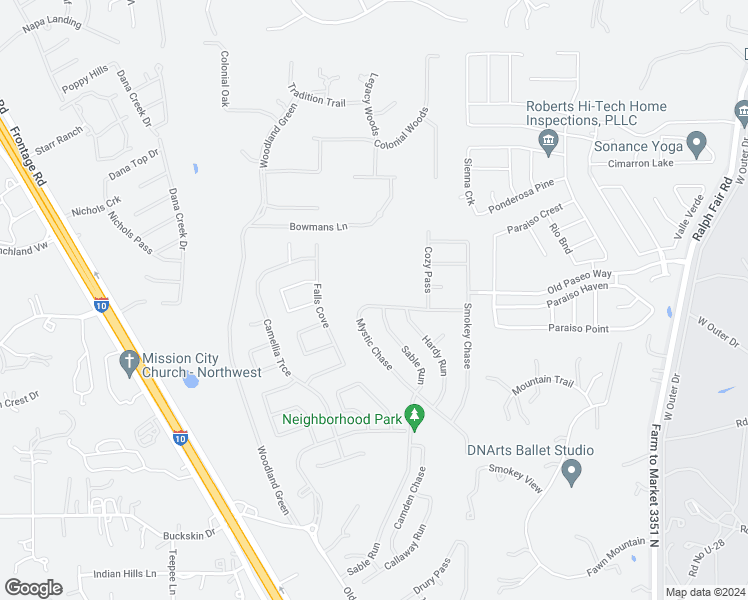 map of restaurants, bars, coffee shops, grocery stores, and more near 8111 Mystic Chase in Boerne