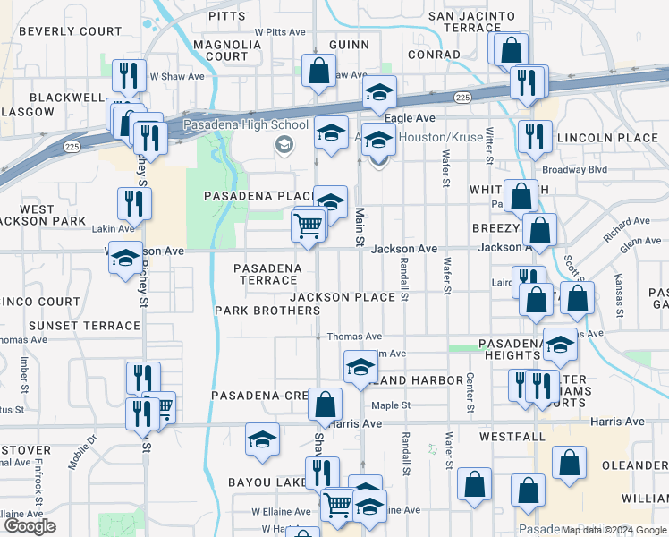 map of restaurants, bars, coffee shops, grocery stores, and more near 512 Munger Street in Pasadena