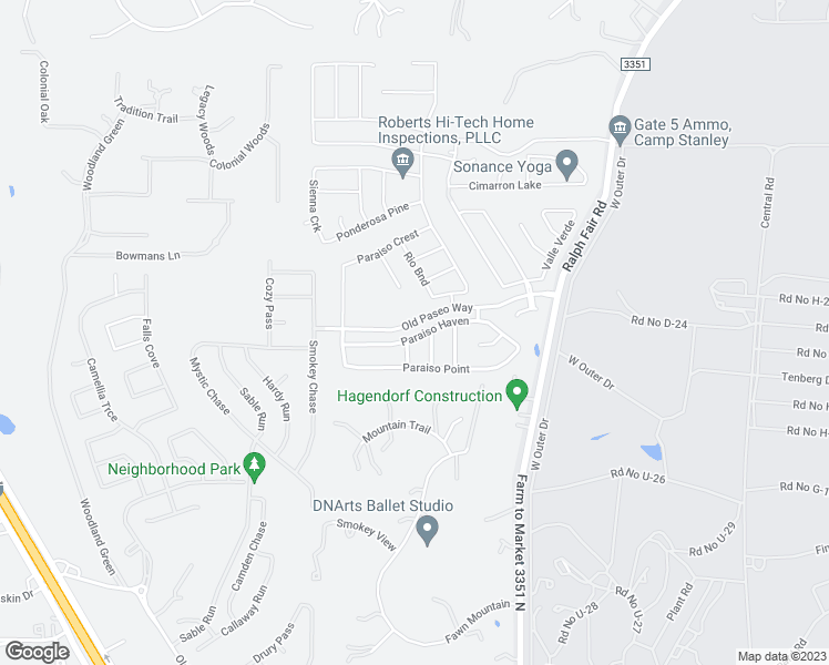 map of restaurants, bars, coffee shops, grocery stores, and more near 7667 Paraiso Haven in Boerne