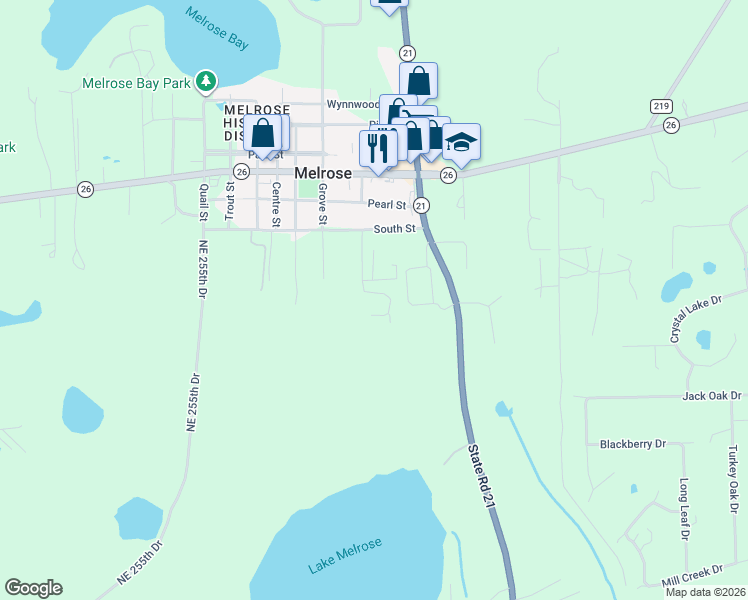 map of restaurants, bars, coffee shops, grocery stores, and more near 136 Eliam Road in Melrose