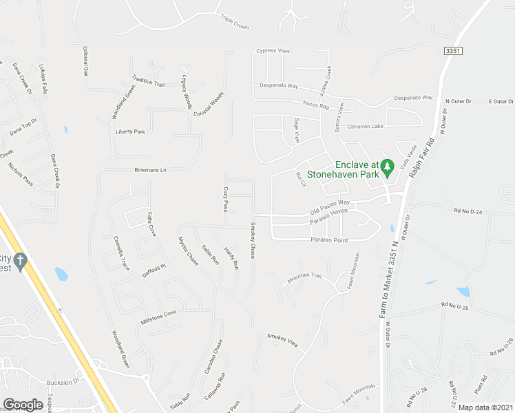 map of restaurants, bars, coffee shops, grocery stores, and more near 27314 Smokey Chase in Boerne