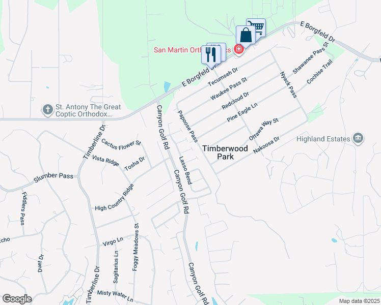 map of restaurants, bars, coffee shops, grocery stores, and more near 822 Cactus Star in San Antonio