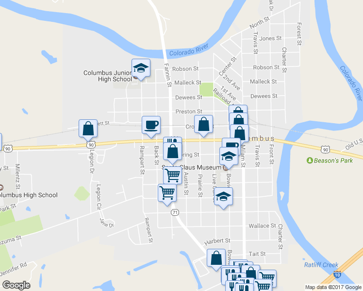map of restaurants, bars, coffee shops, grocery stores, and more near 905 Walnut Street in Columbus