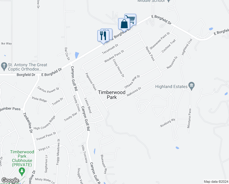 map of restaurants, bars, coffee shops, grocery stores, and more near 735 Ottawa Way Street in San Antonio