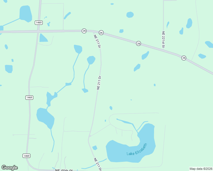 map of restaurants, bars, coffee shops, grocery stores, and more near 5703 Northeast 211 Drive in Earleton
