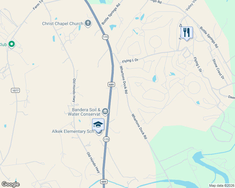 map of restaurants, bars, coffee shops, grocery stores, and more near 1183 Deer Forest Drive in Lakehills