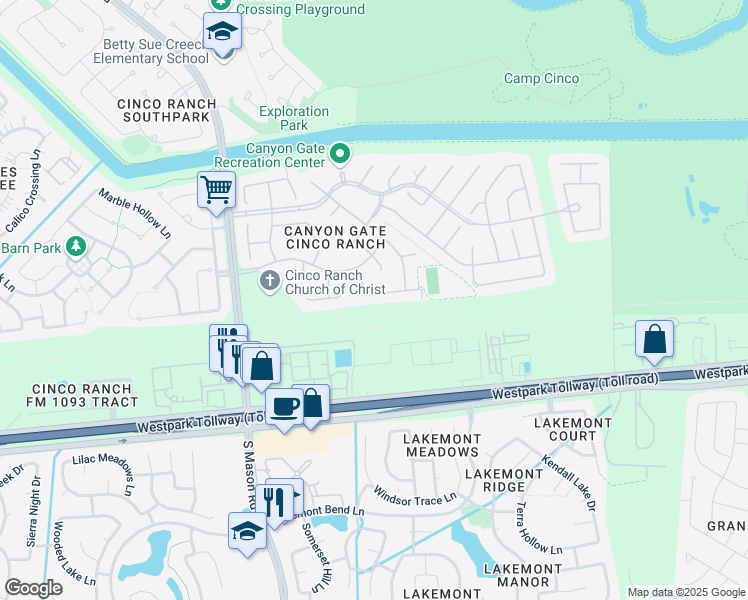 map of restaurants, bars, coffee shops, grocery stores, and more near 20331 Memorial Pass Drive in Katy