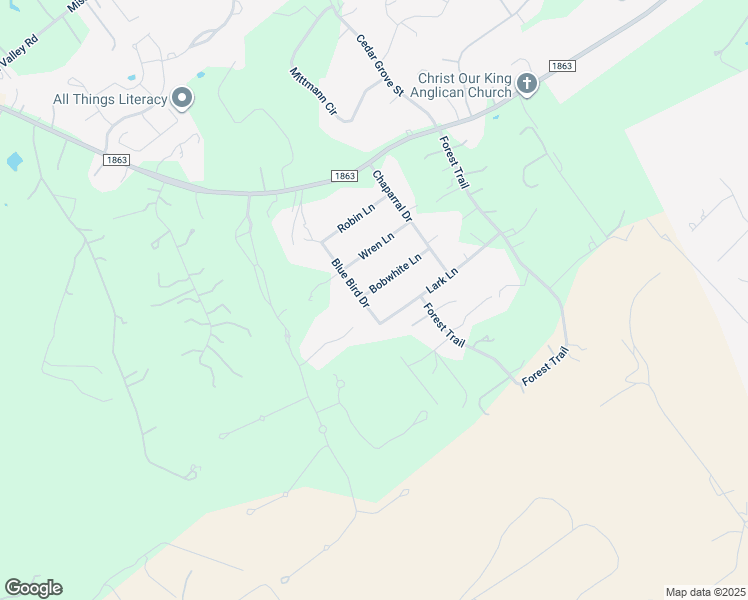 map of restaurants, bars, coffee shops, grocery stores, and more near 447 Bobwhite Lane in New Braunfels