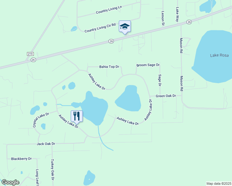 map of restaurants, bars, coffee shops, grocery stores, and more near 131 Ashley Lake Drive in Melrose
