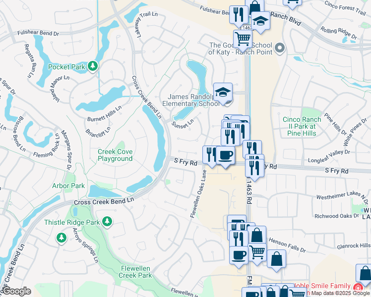 map of restaurants, bars, coffee shops, grocery stores, and more near 27502 Grayson Gap Court in Fulshear