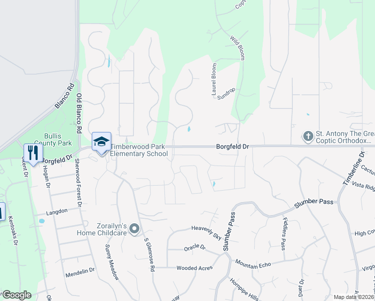 map of restaurants, bars, coffee shops, grocery stores, and more near 467 Salz Way in San Antonio