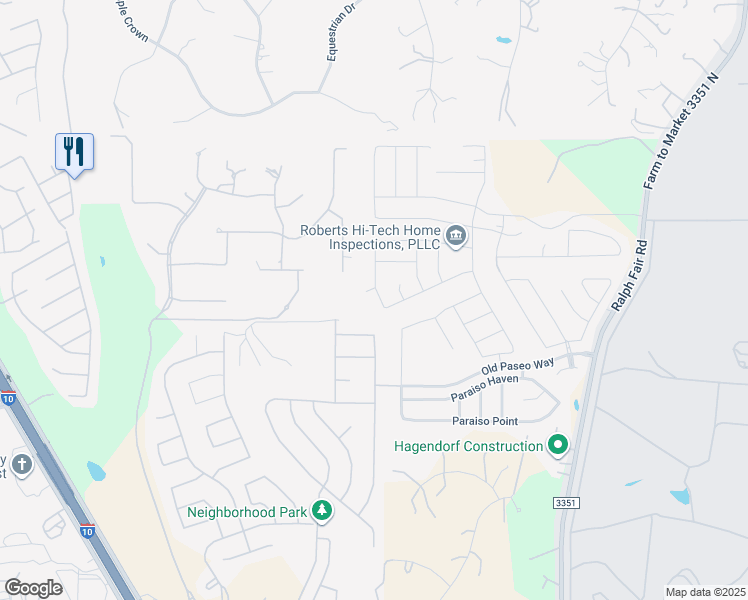 map of restaurants, bars, coffee shops, grocery stores, and more near 27510 Smokey Chase in Boerne