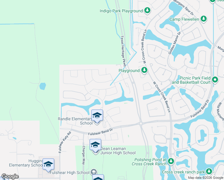 map of restaurants, bars, coffee shops, grocery stores, and more near 6035 Katy-Fulshear Road in Fulshear