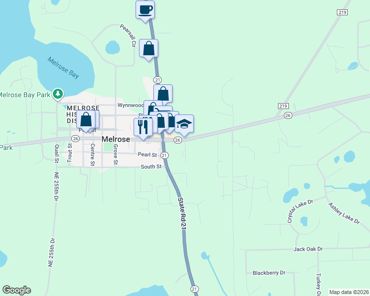 map of restaurants, bars, coffee shops, grocery stores, and more near Richardson Lane in Melrose