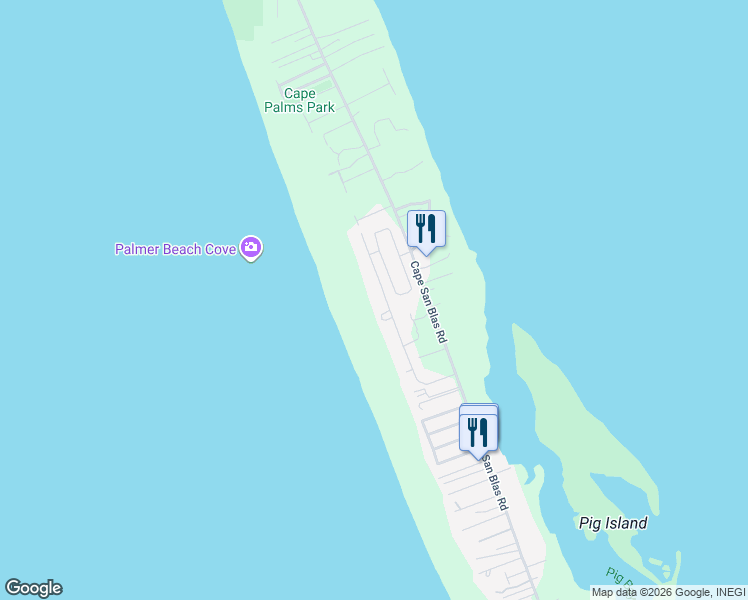 map of restaurants, bars, coffee shops, grocery stores, and more near 337 Haven Road in Port Saint Joe