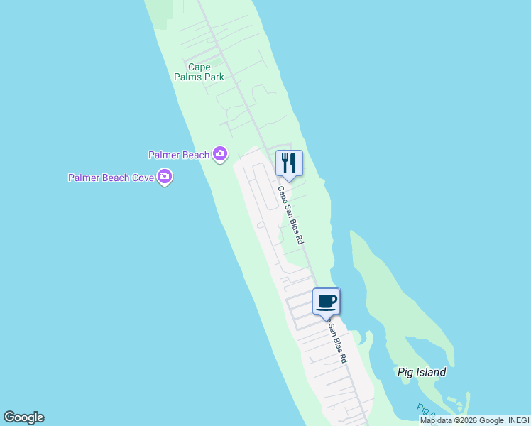 map of restaurants, bars, coffee shops, grocery stores, and more near 216 Seagrass Circle in Port Saint Joe