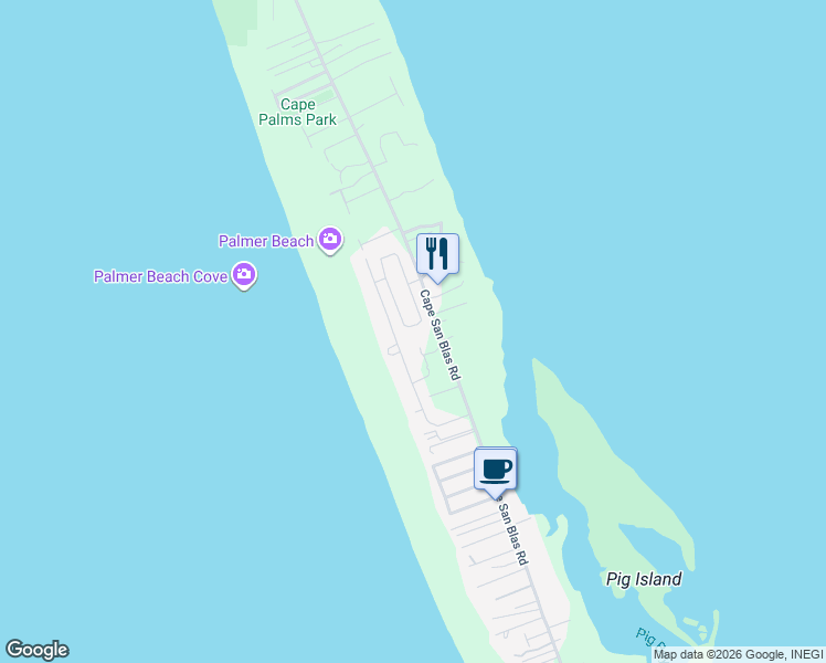 map of restaurants, bars, coffee shops, grocery stores, and more near 216 Seagrass Circle in Port St. Joe