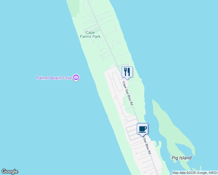 map of restaurants, bars, coffee shops, grocery stores, and more near 337 Haven Road in Port Saint Joe