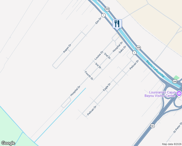 map of restaurants, bars, coffee shops, grocery stores, and more near 418 Hospital Dr in Raceland