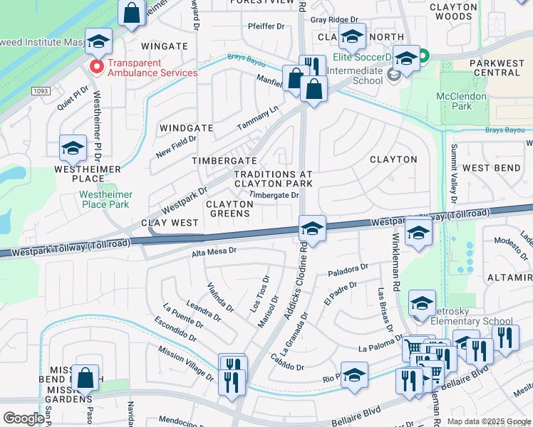 map of restaurants, bars, coffee shops, grocery stores, and more near 4011 Lone Dove Court in Houston