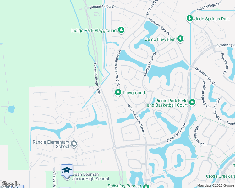 map of restaurants, bars, coffee shops, grocery stores, and more near 5539 Purple Meadow Lane in Fulshear