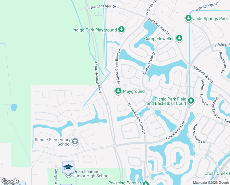 map of restaurants, bars, coffee shops, grocery stores, and more near 5539 Purple Meadow Lane in Fulshear